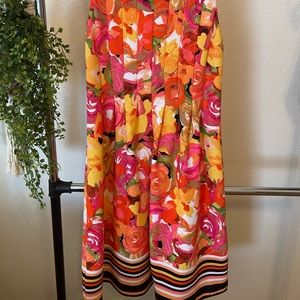 Floral dress with stripped bottom